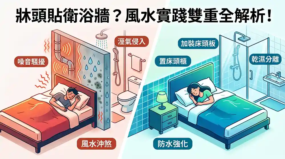 床頭與浴室共壁怎麼化解？風水與實際問題完整解析