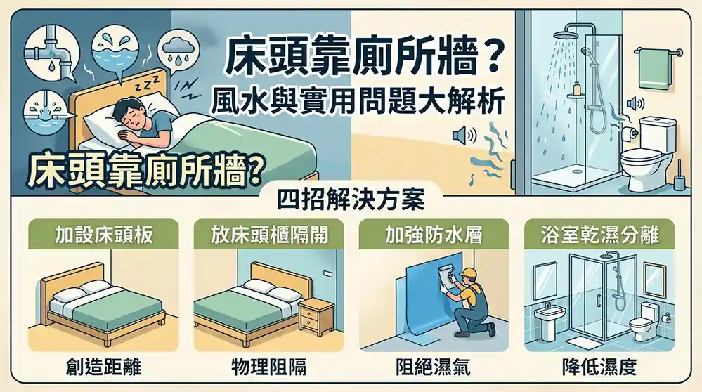 床頭與浴室共壁怎麼化解？風水與實際問題完整解析