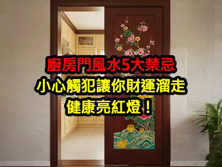 廚房門風水5大禁忌：小心觸犯讓你財運溜走、健康亮紅燈！