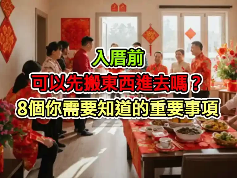 入厝前可以先搬東西進去嗎？8個你需要知道的重要事項