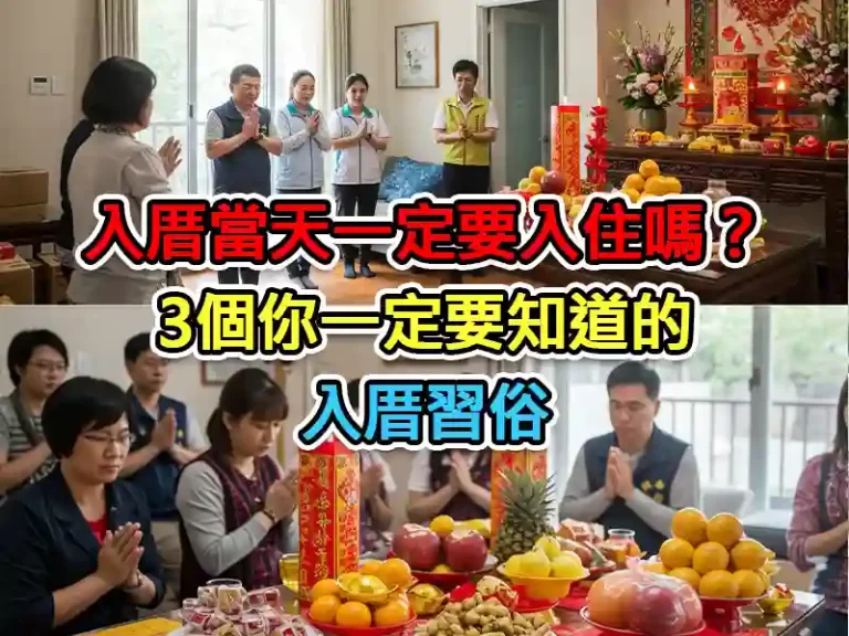 入厝當天一定要入住嗎？3個你一定要知道的入厝習俗