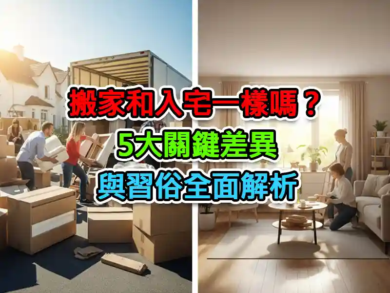 搬家和入宅一樣嗎？5大關鍵差異與習俗全面解析