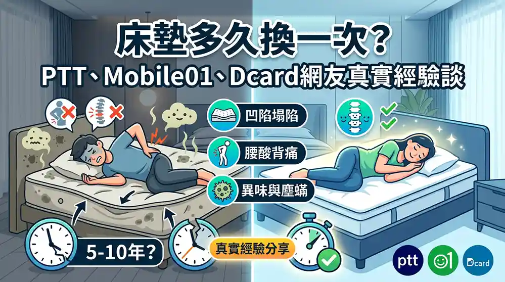 床墊多久換一次才對？PTT、Mobile01、Dcard 網友真實經驗