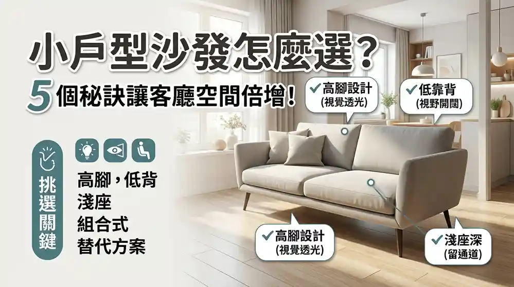 小坪數沙發怎麼挑才不壓迫？5大技巧讓客廳空間感翻倍