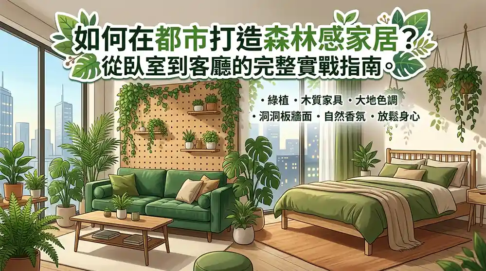 城市森林系居家佈置怎麼做？從臥室到客廳的完整實作指南