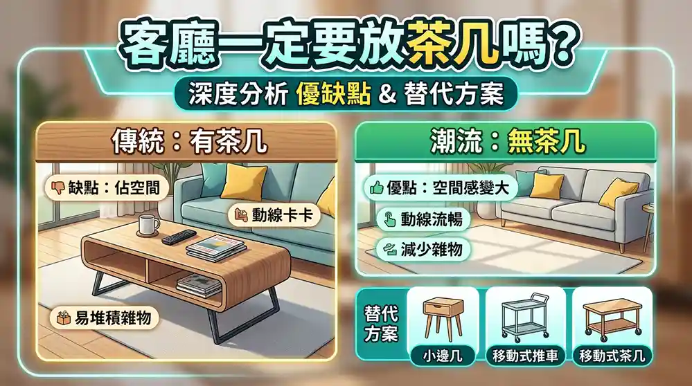 客廳不擺茶几可以嗎？放與不放的優缺點完整分析