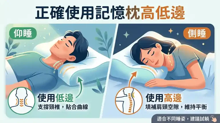 記憶枕到底適合什麼姿勢睡？高低兩面怎麼用才對？