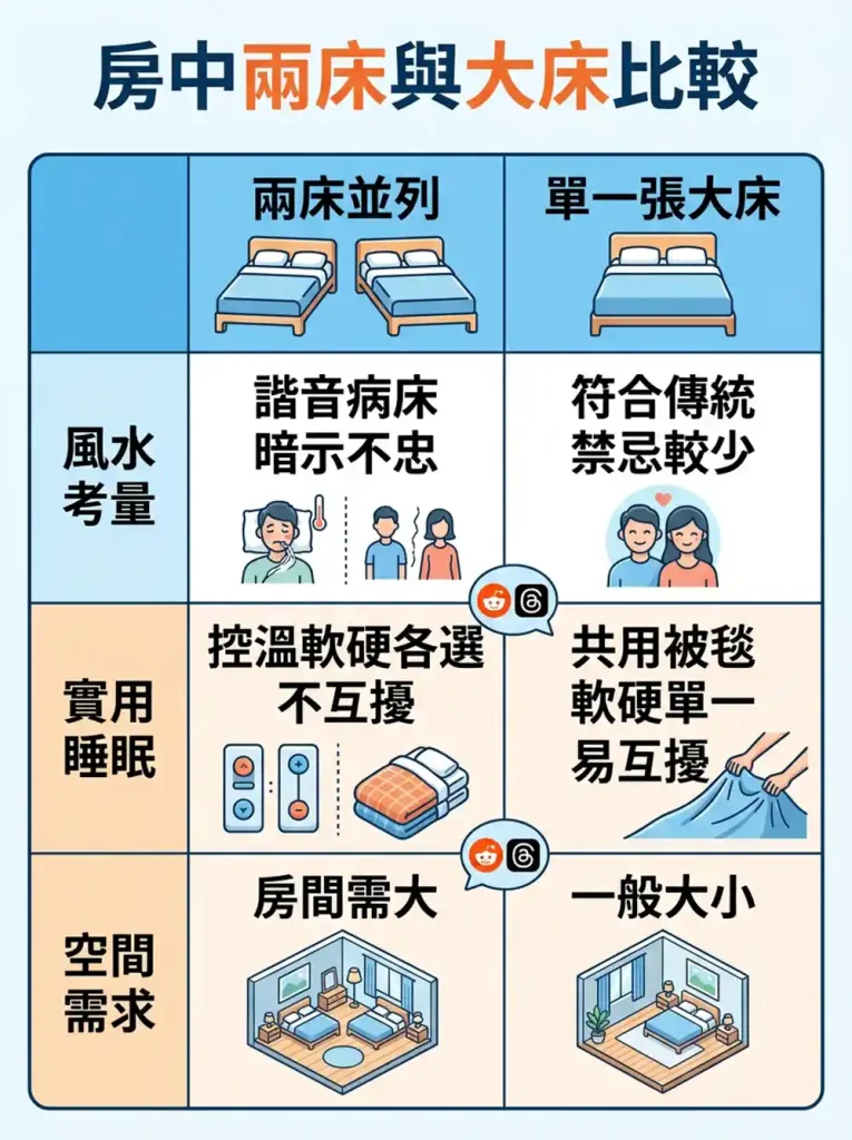 一個房間可以放兩張床嗎？Reddit網友與風水師告訴你真相