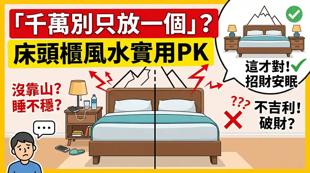 為什麼不能放單邊床頭櫃？PTT網友與風水觀點一次看懂